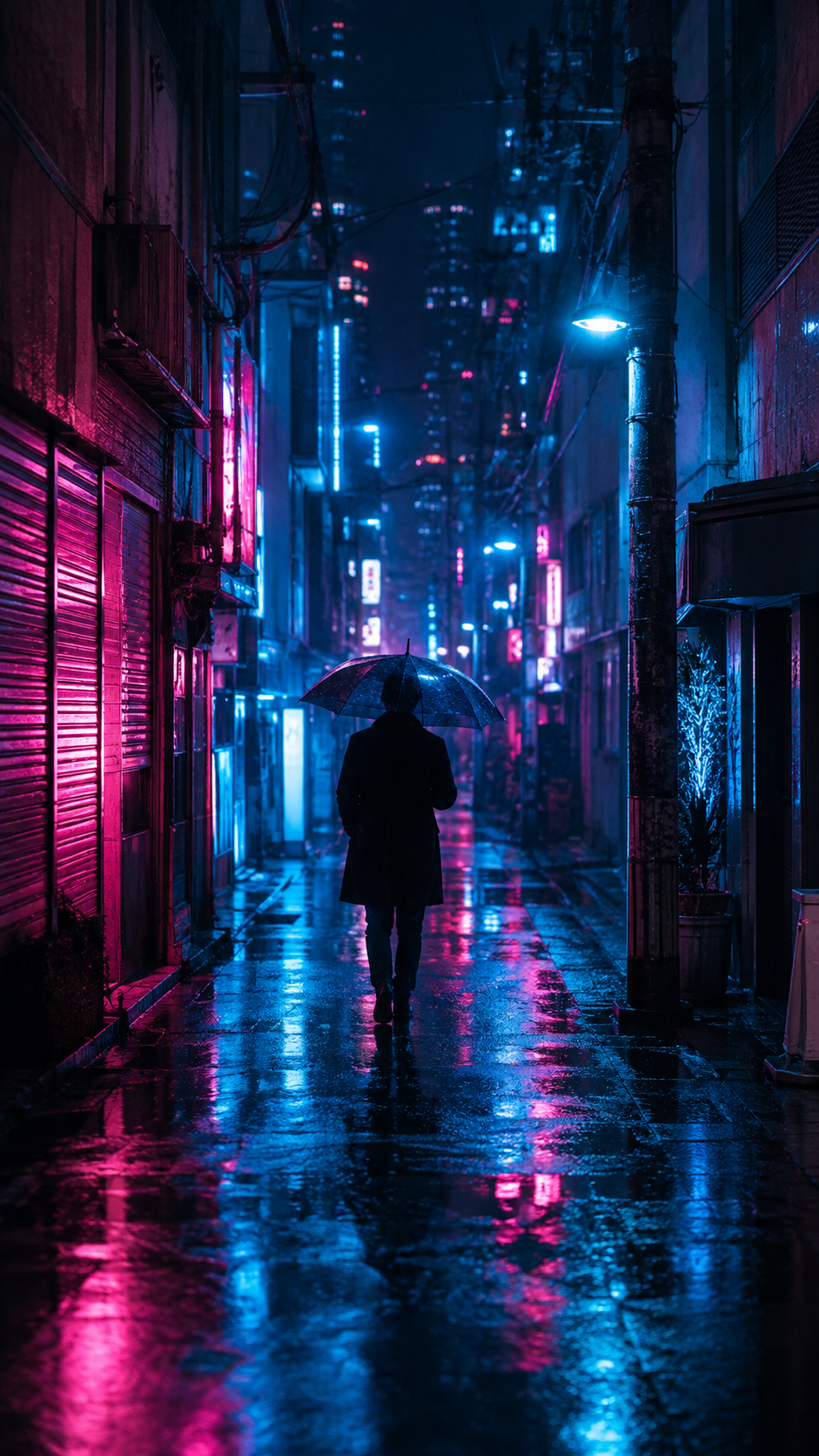 Дождливый Tokyo ночью